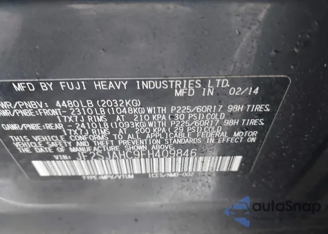 2015 Subaru Forester 2.5I Limited z USA, uszkodzony, nr VIN JF2SJAHC9FH409846